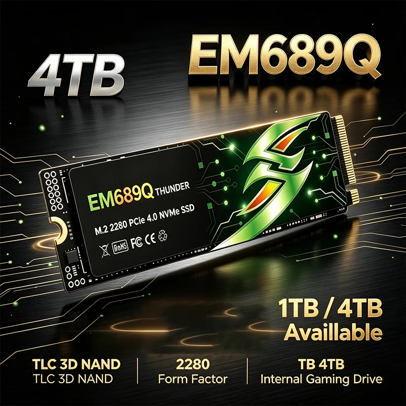 EM689Q M.2 NVMe SSD TLC 3D NAND 2280 Internal Solid State Drive 500GB‑4TB For Gaming Desktop Laptop PC Storage