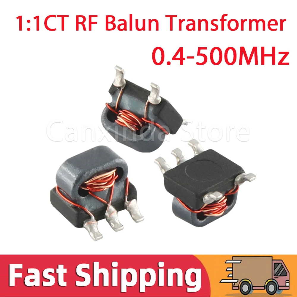 5pcs TC1-1T RF Balun Transformer 0.4-500MHz 1:1CT Impedance 50Ω 50ohm Flux Coupled 1:1 Balanced Unbalanced Converter Signal