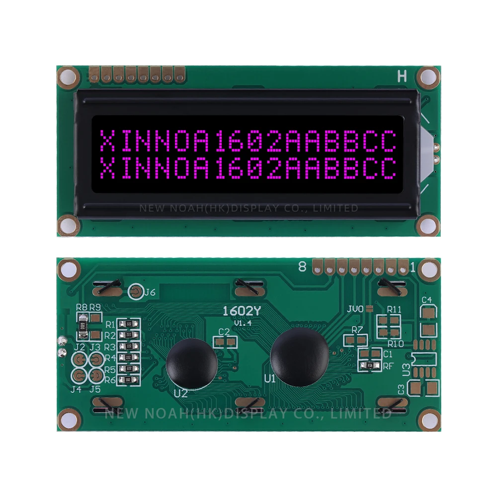 BTN schwarzer Film Lila 1602Y IIC LCD-Display 2*16 2X16 1602 8PIN Schnittstellenmodul AIP31068 Serial Port LCD-Modul