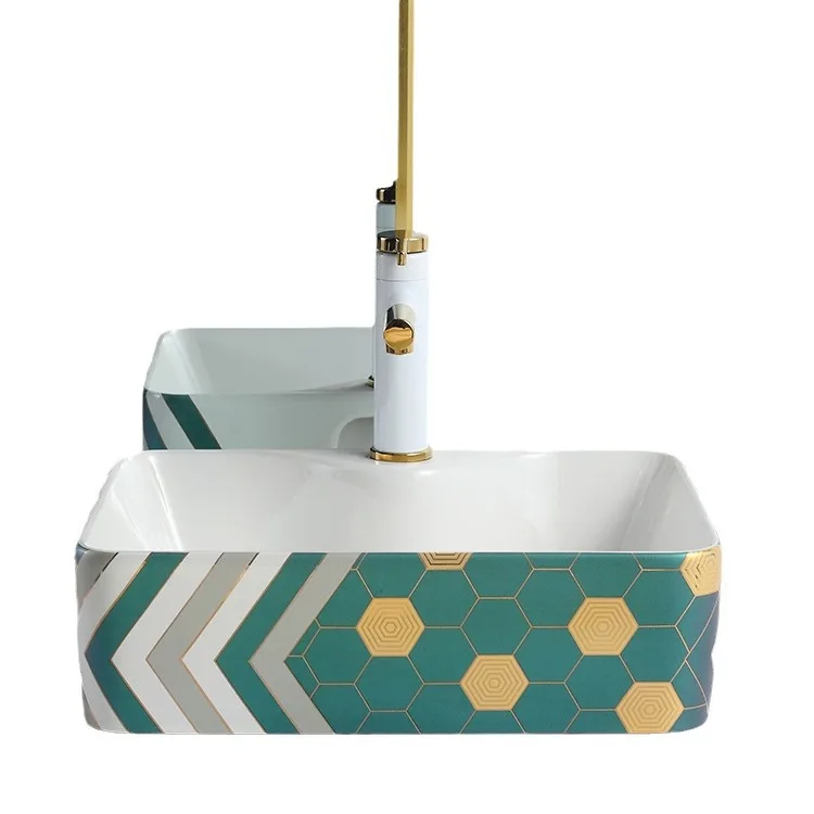 

Platform Basin Square Ceramic Washbasin Nordic Bathroom Washbasin Balcony Laundry Household