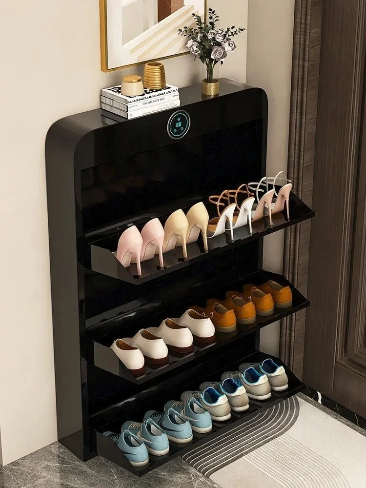 ZC shoe cabinet, disinfection and sterilization, odor removal, ultra-thin entry door tipping bucket shoe rack