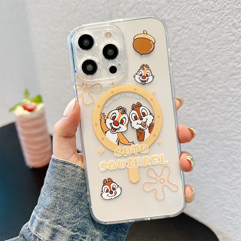 Disney-iPhone用磁気ケース,iPhone 14 13 12 11 pro max 14 pro用リス,モダンスタイル
