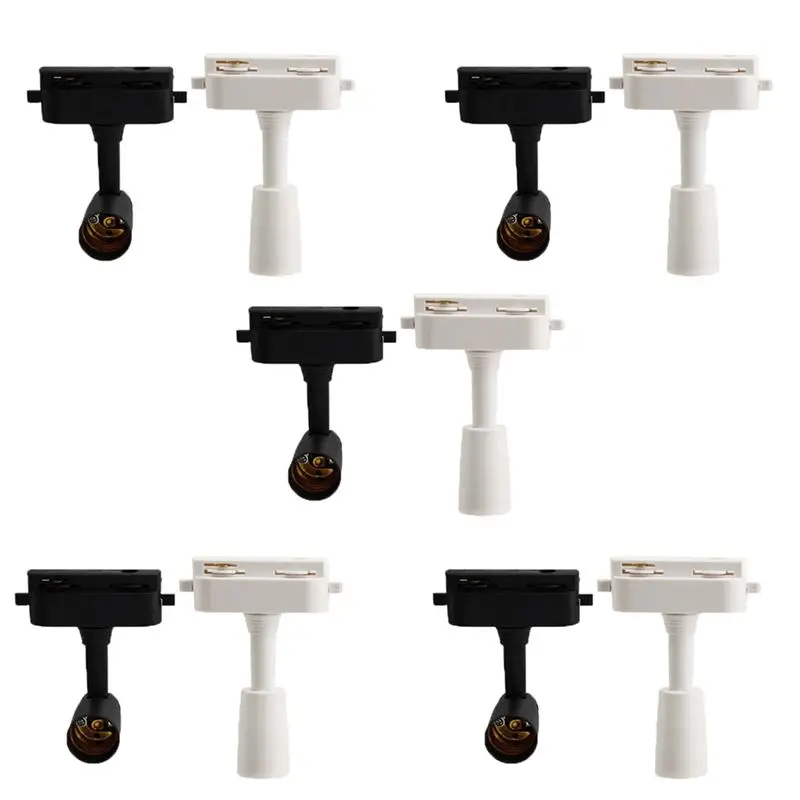 AA94-Adjustable Mini Track Light Black And White Single Phase Bulb Replaceable Plastic Track Light DIY Accessories