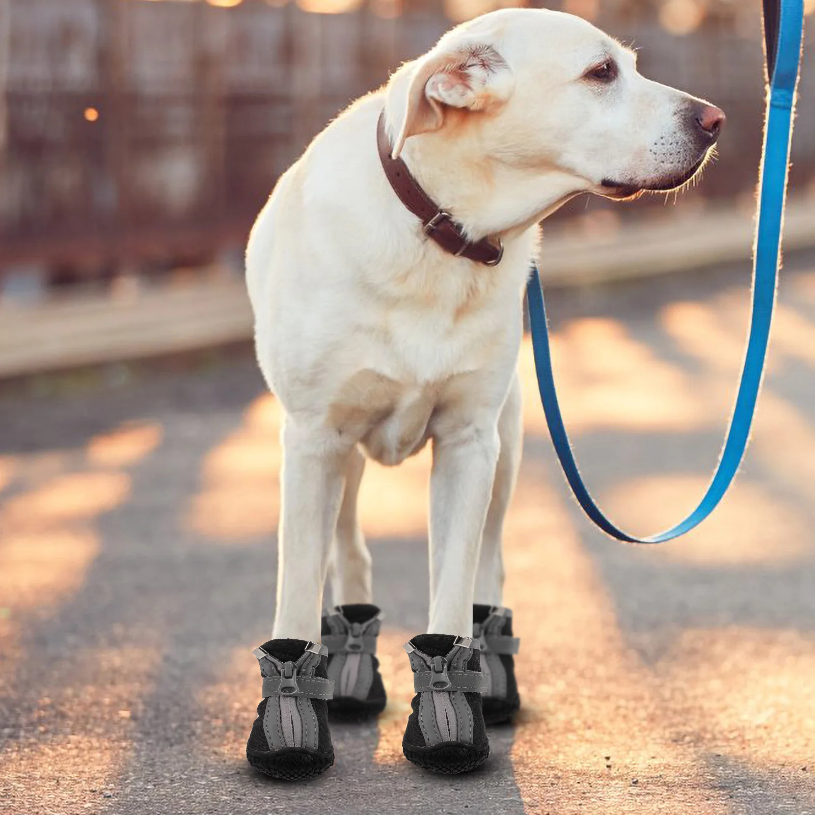 

4pcs Black Waterproof Shoes Size 1 Small Dog Boots for Winter Outdoor Anti-slip Durable Pet Sneakers Dog Booties