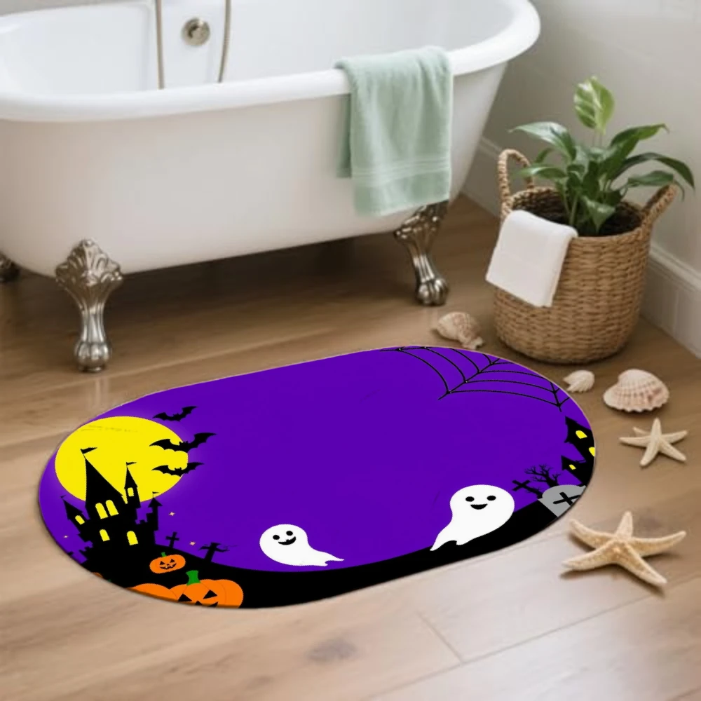 ممسحة كرتونية للهالوين مقاومة للاهتراء من VIKAMA - دياتوميت، ماصة للماء وسهلة التنظيف للمرحاض والحمام والمدخل #3