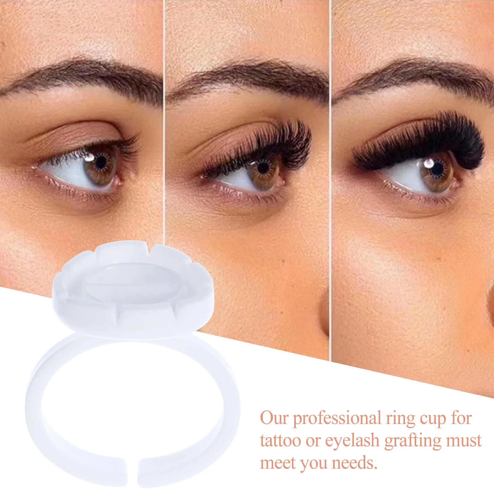 

100 Pcs Color Cup Eyelash Extension Ring Disposable Glue Pigment Container Plastic Cups