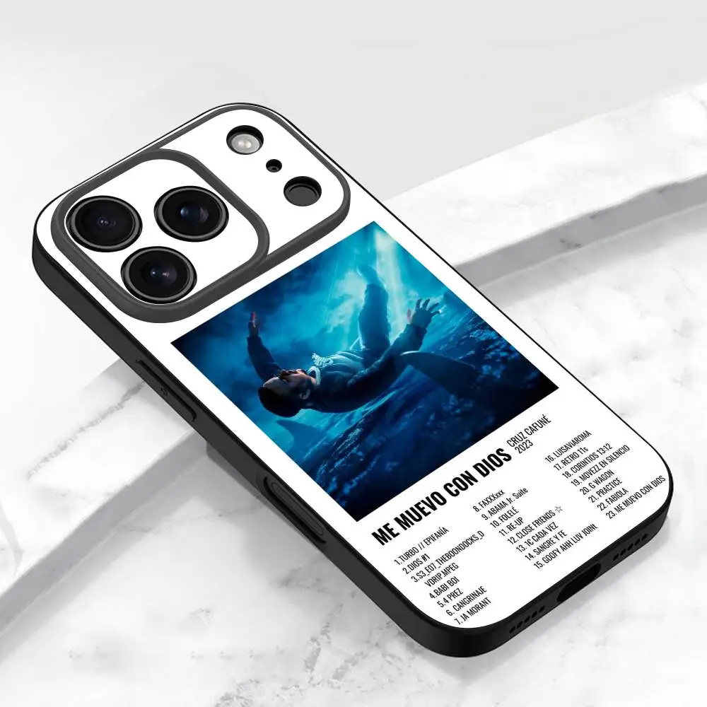 Me Muevo Con Dios Cruz Cafune funda de teléfono para iPhone 17,16,15,14,13,12,11,Pro,Max,Plus,E,Air,Mini cubierta protectora negra