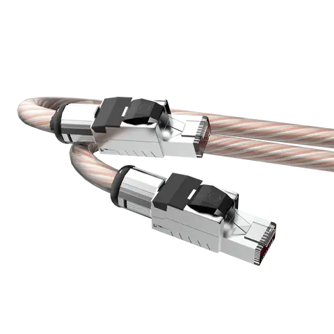 HiFi OCC Silver Mixed Cat8 Ethernet Cable RJ45 Network Audio Cable Up to 40Gbps Patch Cable Internet Cord Cat8 Speed Lan