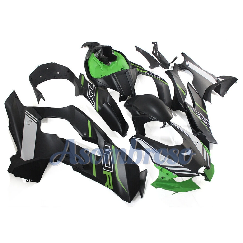 100% Injection Molding Full Fairing Kit For ZX10R 2021 2022 2023 ZX 10R ZX-10R matte black/green moto bodyframe Protective cover