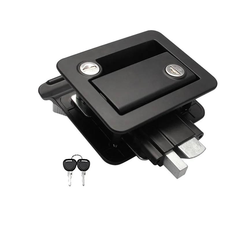 Black Zinc Alloy Trailer Door Security Lock Counter Entry RV Camper Cabinet Electric Lock Panel Door Lock