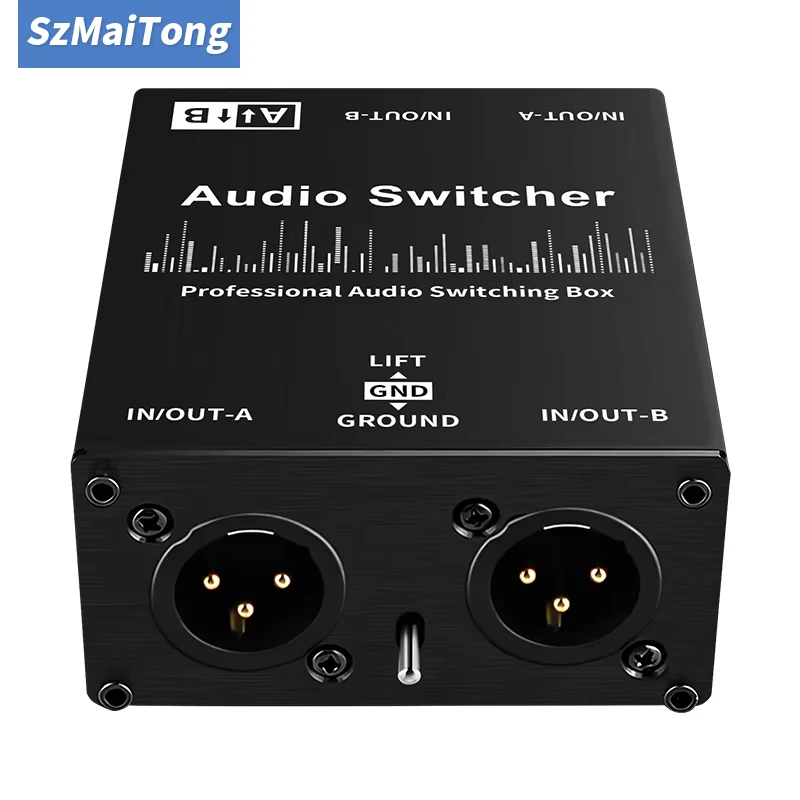 comutador-de-fonte-de-Audio-seletor-manual-passivo-2-entradas-1-saida-1-entrada-2-saidas-xlr-balanceado-para-microfone-placa-de-som-mixer