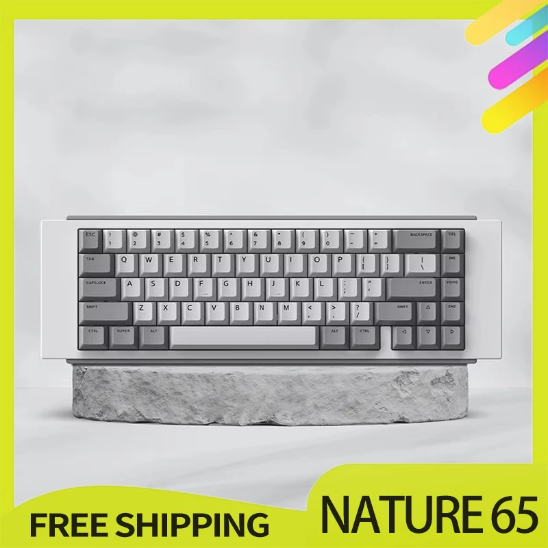 Iqunix Nature 65 Super Mechanical Keyboard 2.4g Wireless Barebone Kit Diy Switch Hot Swappable Customized Cnc Aluminum Alloy