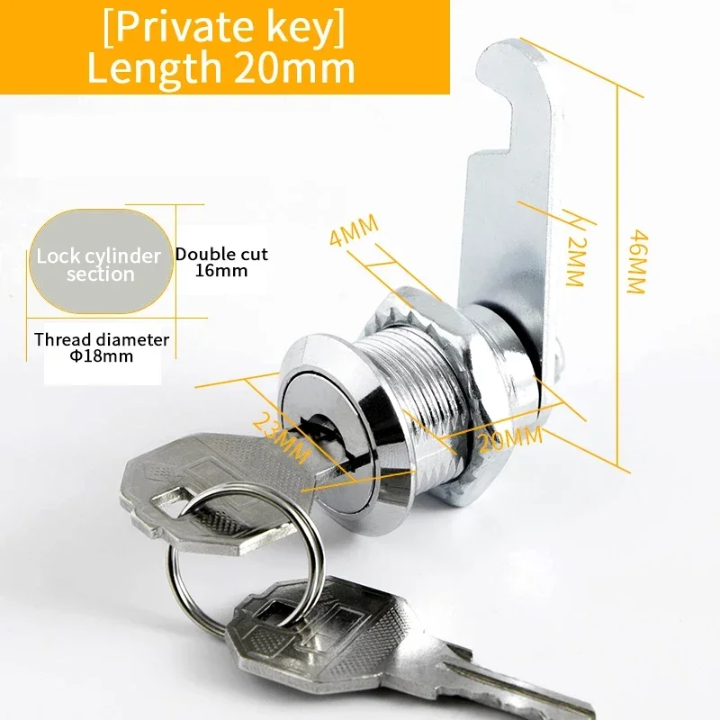 5/20/100Sets Veiligheidsslot Metalen Cilinder Kast Locker Cam Lock Met Sleutels Beveiliging Mailbox Lock lade 16 MM/20 MM/25 MM/30 MM