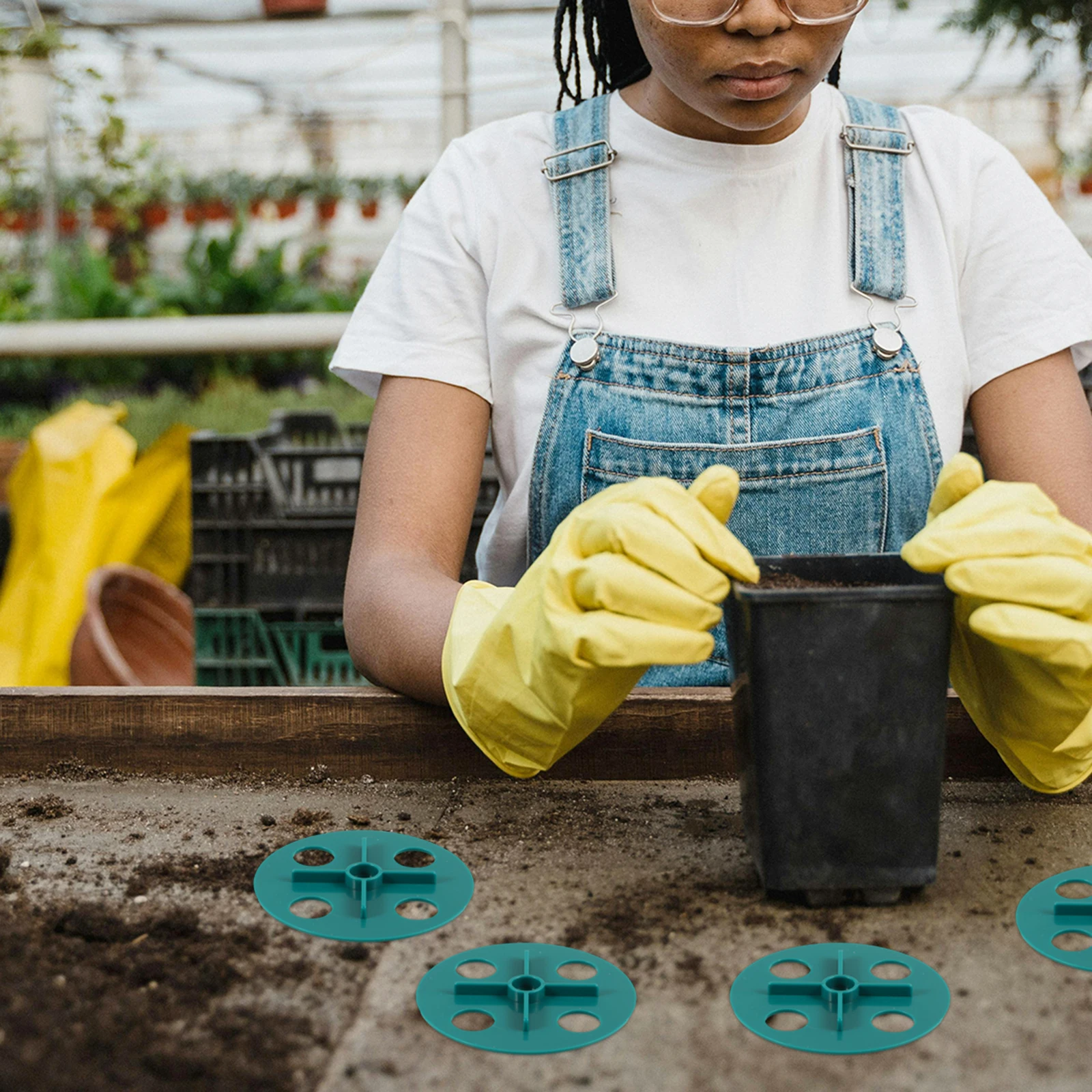 

20Pcs Breathable Planter Vent Cover Pot Lid Humidity Hole Plate Nursery Pot Garden Plant Accessory Venting System