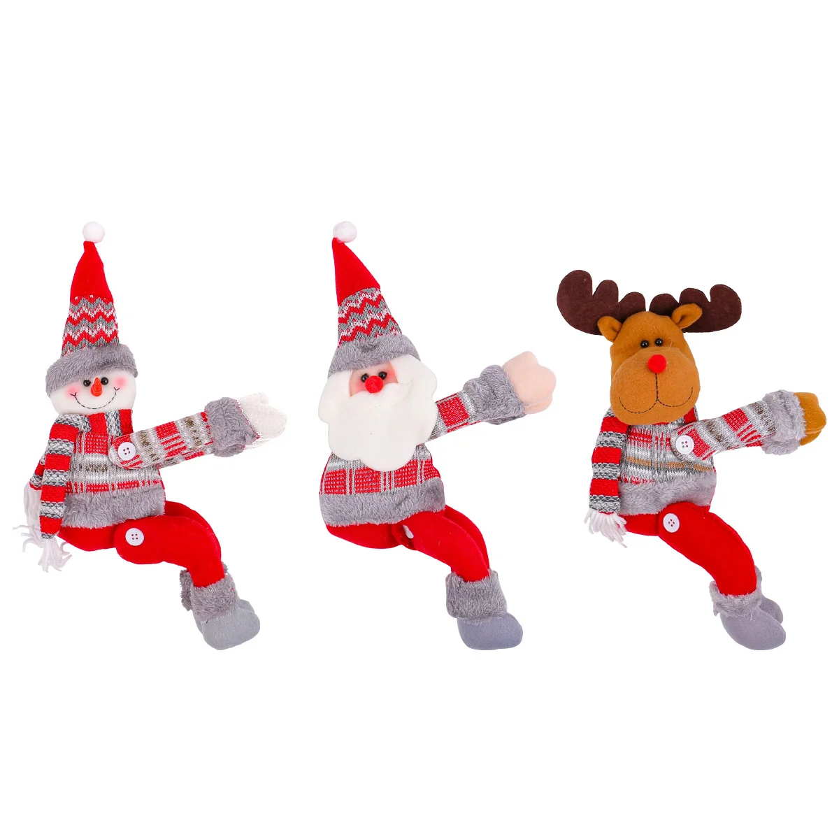 Decoración de hebilla de cortina navideña, Papá Noel, alce, muñeco de nieve, adorno para el hogar de dibujos animados, regalo, accesorios de decoración de ventanas de vacaciones de Año Nuevo