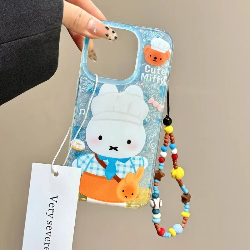 Nuova custodia per telefono Kawaii Miffy simpatico cartone animato Chef Apple opaca Custodia morbida all-inclusive adatta per IPhone 16 15 14 13 12 11x Pro Max