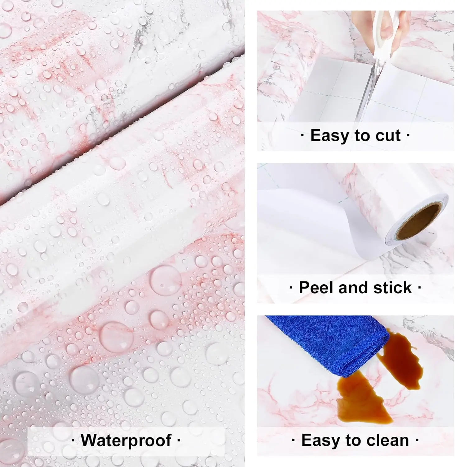 PVC-Perlenfolie, wasserdichte Tapete, Zimmer, DIY, selbstklebend, Schwarz/Weiß, Kleiderschrank, Küche, Hochglanzpaste, Möbel-Wandaufkleber – Detail 11