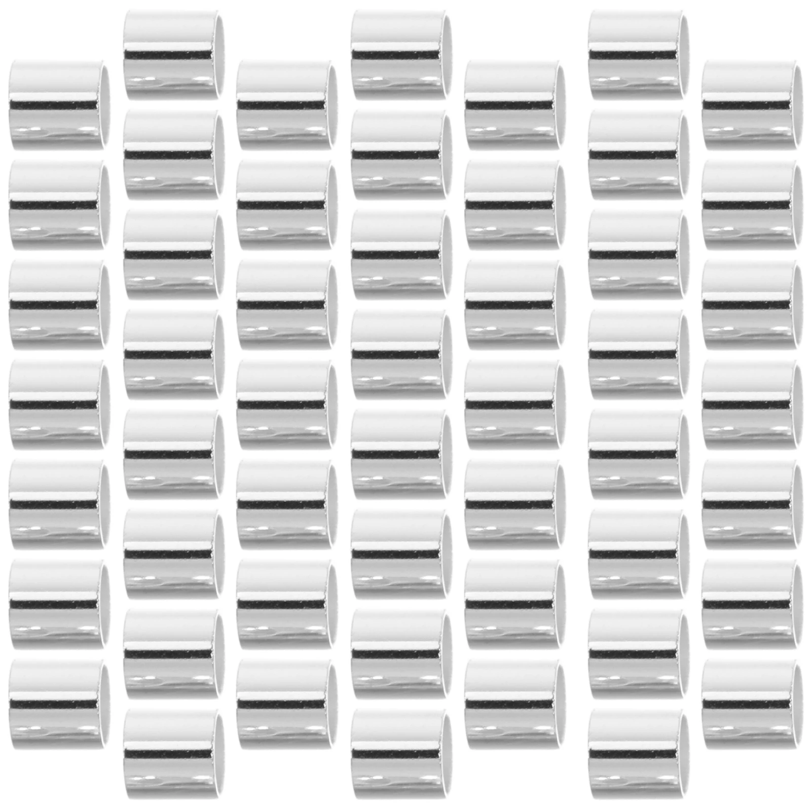 

500 Pcs Copper Positioning Tube Crimp Covers Clips Cord Thread End Caps Metal Beads