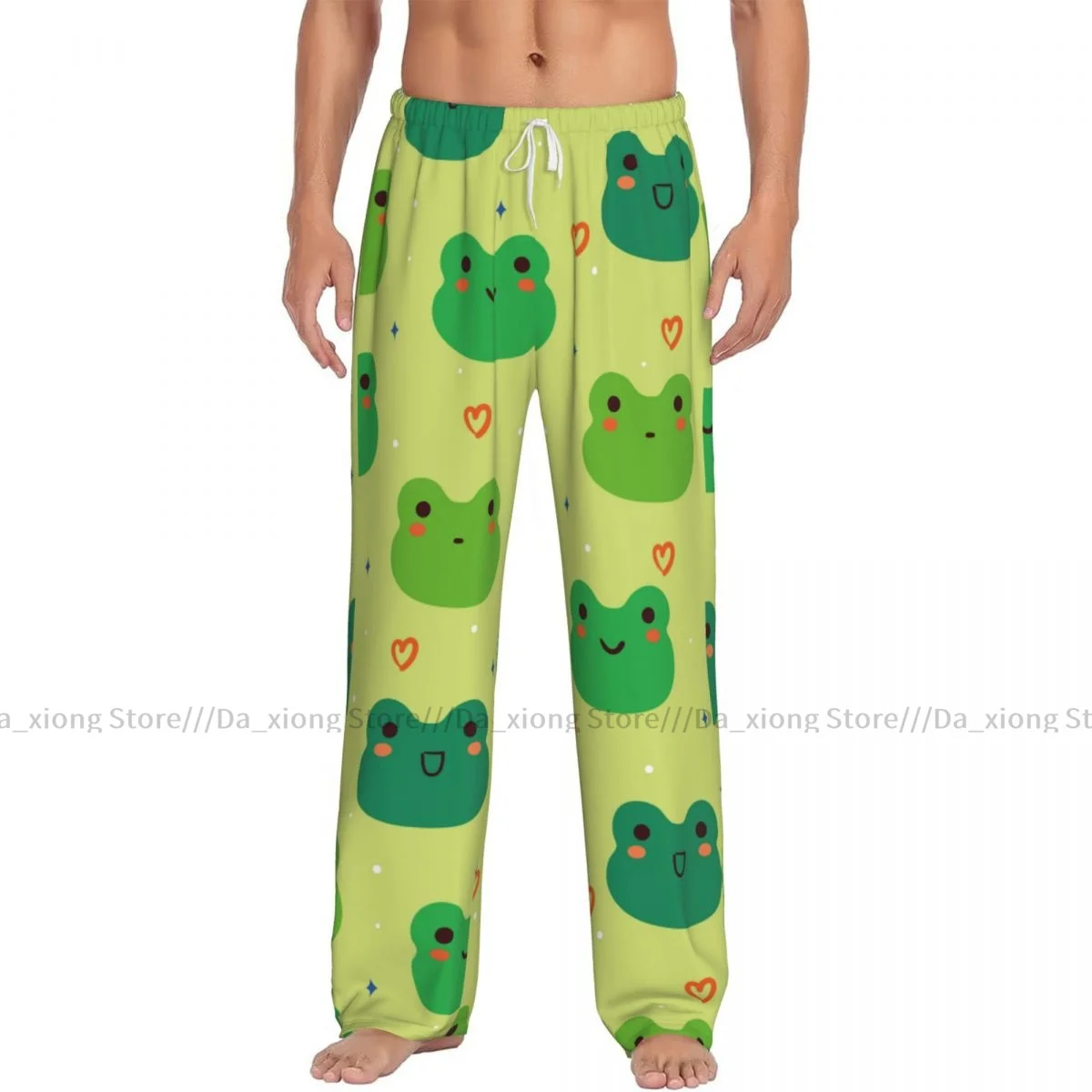 Cartoon Frog Cute Animal Mens Pajamas Pyjamas Pants Lounge Pants Sleep Bottoms