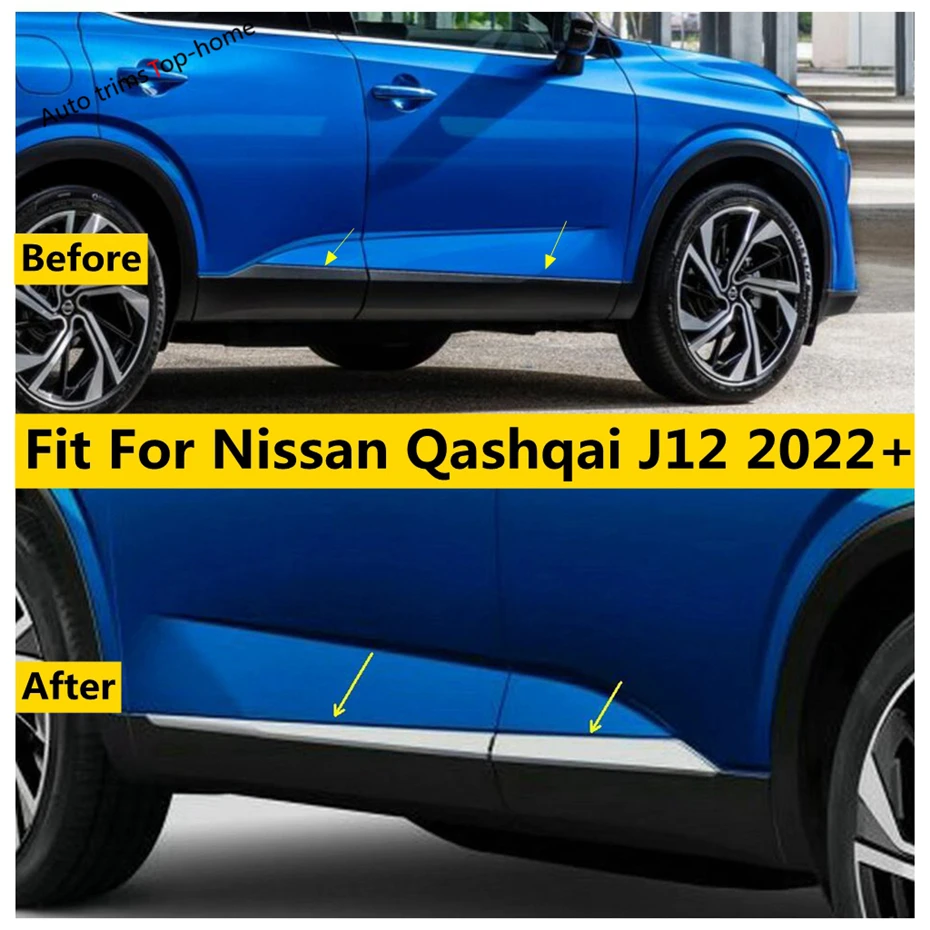 

ABS Accessories For Nissan Qashqai J12 2022 2023 Car Styling Side Door Body Molding Decor Protector Stickers Strips Cover Trim