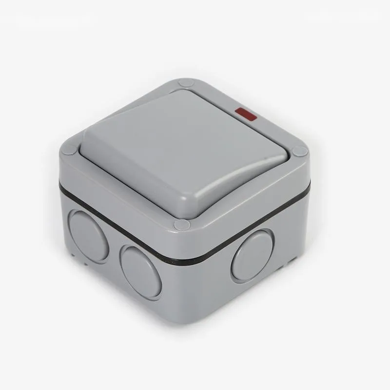 MP12 مستقيم في الهواء الطلق مفتاح مقاوم للماء في الهواء الطلق العواصف الممطرة سبلاش برهان الجدار التبديل طريقة واحدة التحكم التبديل 20A #2