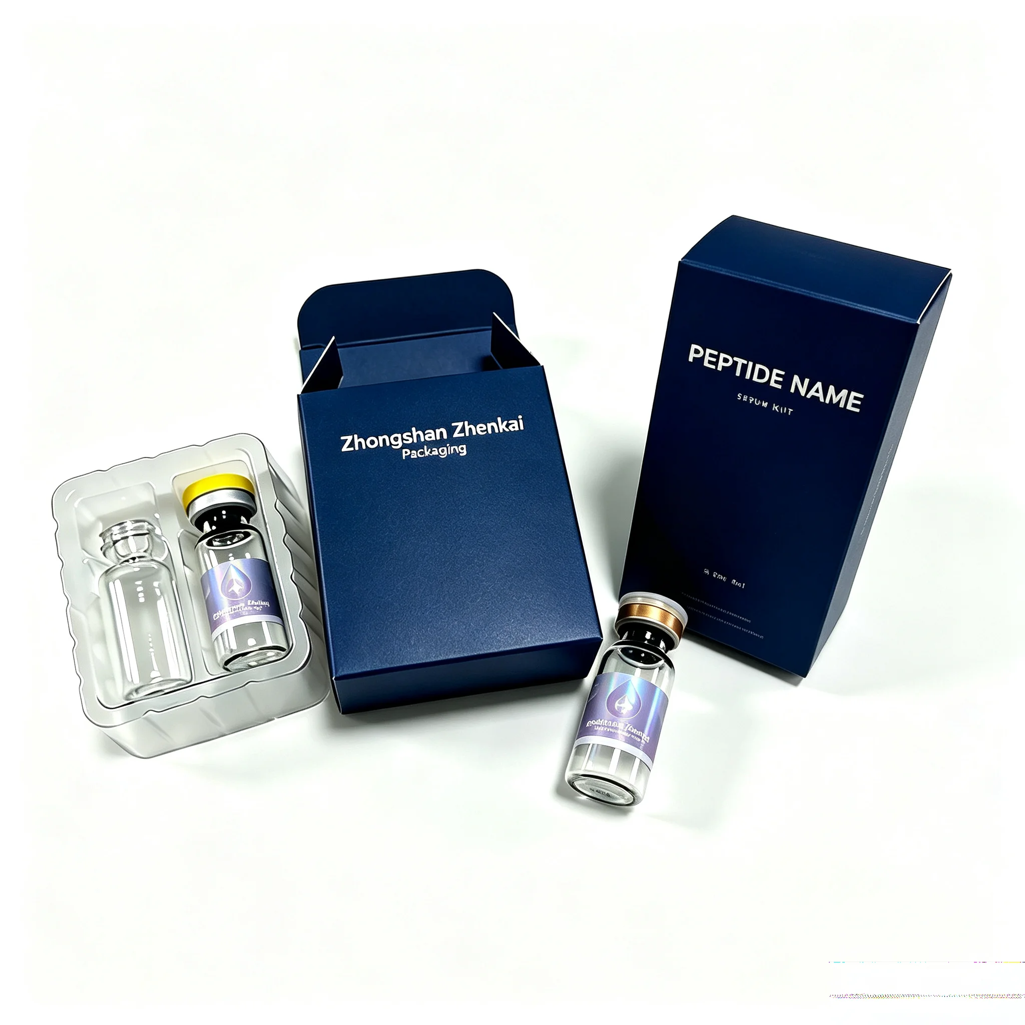 Custom Premium Full Peptide Packaging Stickers Paper Boxes For 3ml 5ml 10ml Vials Fitness Skincare Supplement Bottle Labels