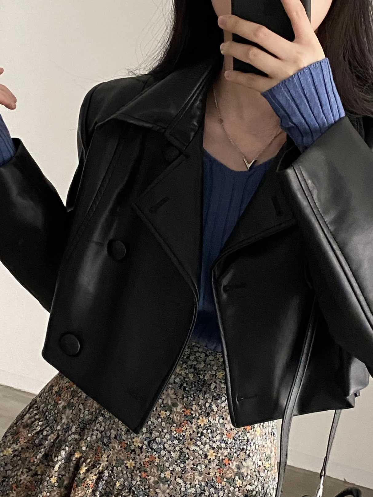 Chic ort PU cuero rompevientos abrigo coreano Sle suelta ajuste calidez mujer Faion Otoño Invierno nueva llegada Ele Splici...