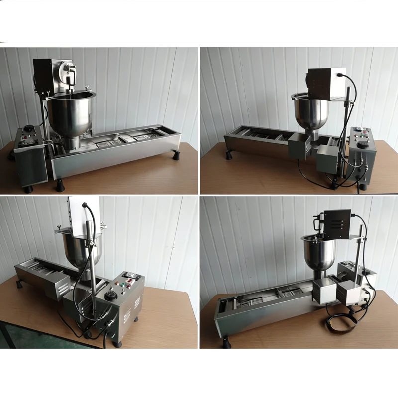 

Электрическая машина для приготовления пончиков из нержавеющей стали, полностью автоматическое оборудование для жарки, коммерческая кухонная хлебопекарная машина