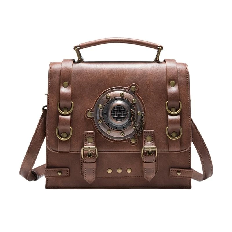 

Women Punk Crossbody Bag Old Styles Shoulder Bag Student School Bag Simple PU Leather Bag Shopping Bag