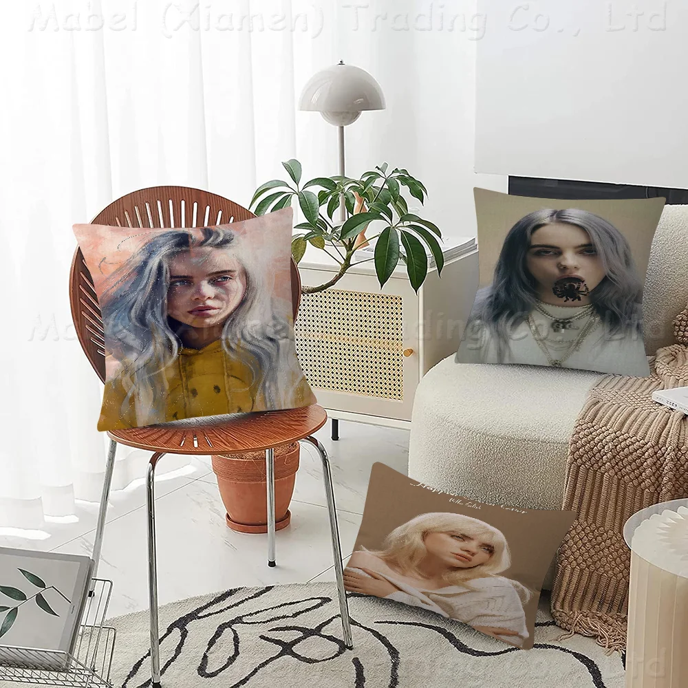 Famous Singer Billie Canvas, When We All Fall Asleep Pillow Gift Home Office Decoration Bedroom Sofa Car Cushion CoverPillow