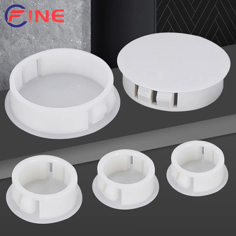 

White Snap-on Hole Plug 5mm~50mm Round Plastic Blanking End Caps Tube Pipe Inserts Plug Bung