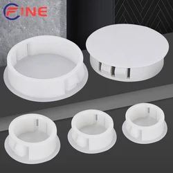 White Snap-on Hole Plug 5mm~50mm Round Plastic Blanking End Caps Tube Pipe Inserts Plug Bung