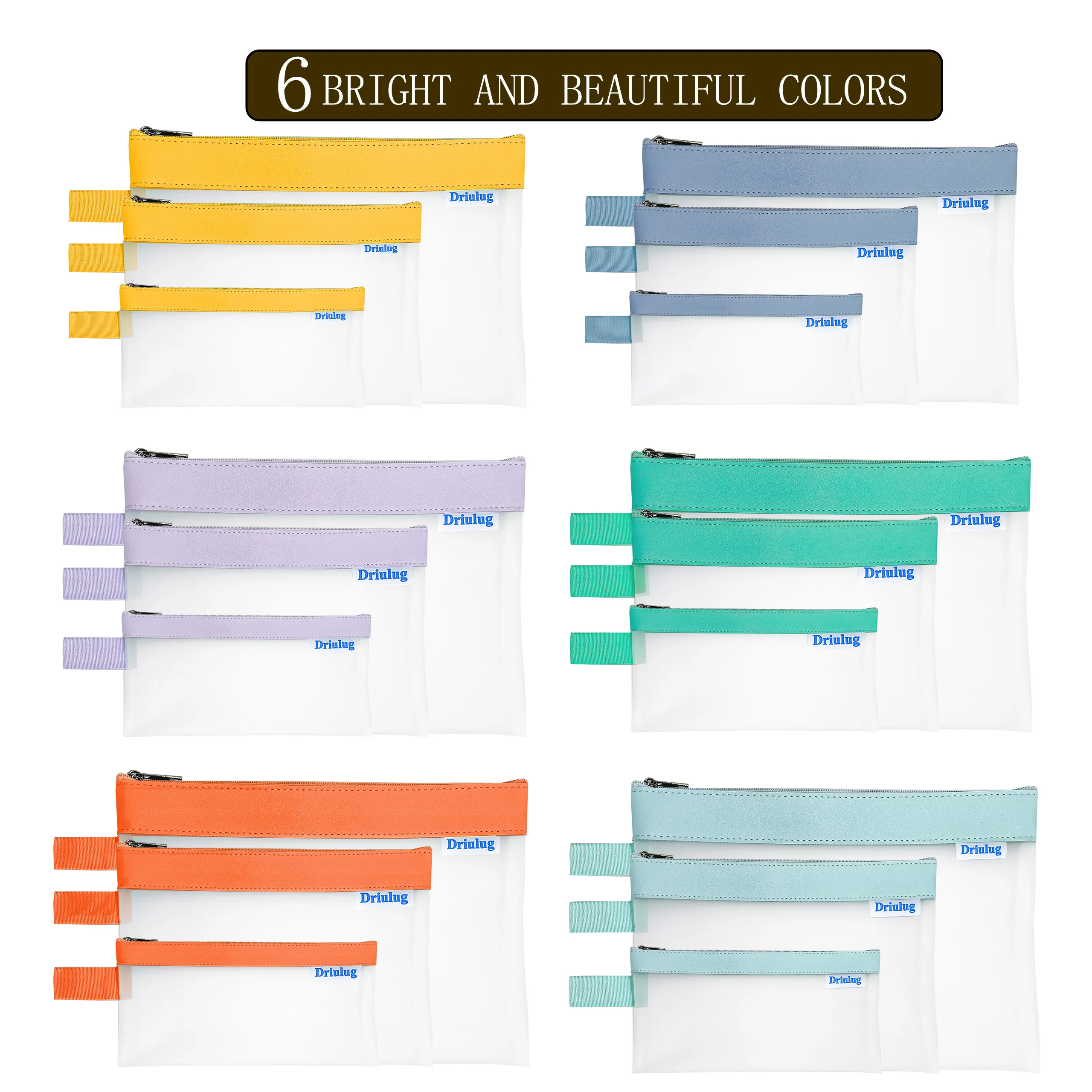 3 個セット TPU 防水ファイルバッグ透明ジッパーポーチ - 再利用可能な耐久性のある文具オフィス用品用ドキュメントオーガナイザー