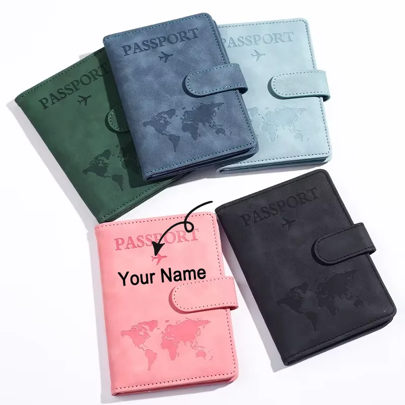Custom Your Name Travel Passport Cover Case with Hasp Unisex Wallet Travel Accessories Custom Men Women ID Card Casual Purse