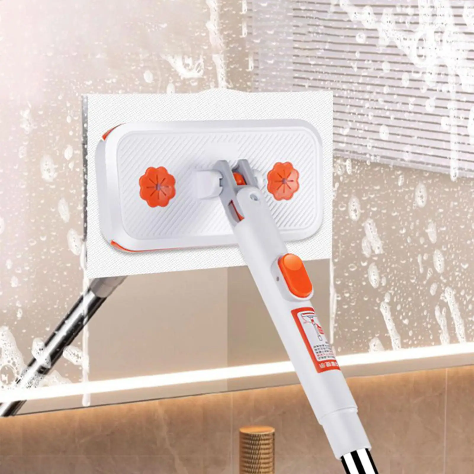 Verstellbarer Bodenwischer mit 4 Wiederverwendbaren Tüchern, Klick-Mopp Flexibler Clip-Flachreiniger für Zuhause, Wohnzimmer, Badezimmer
