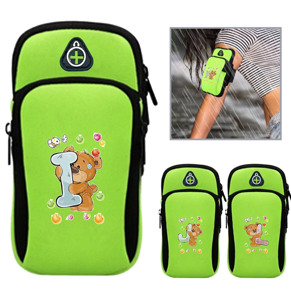 Sports Arm Bag Phone Accessories Fitness Bear Letter Series Phone Holder Waterproof Dustproof Breathable Sports Wrist Boxes