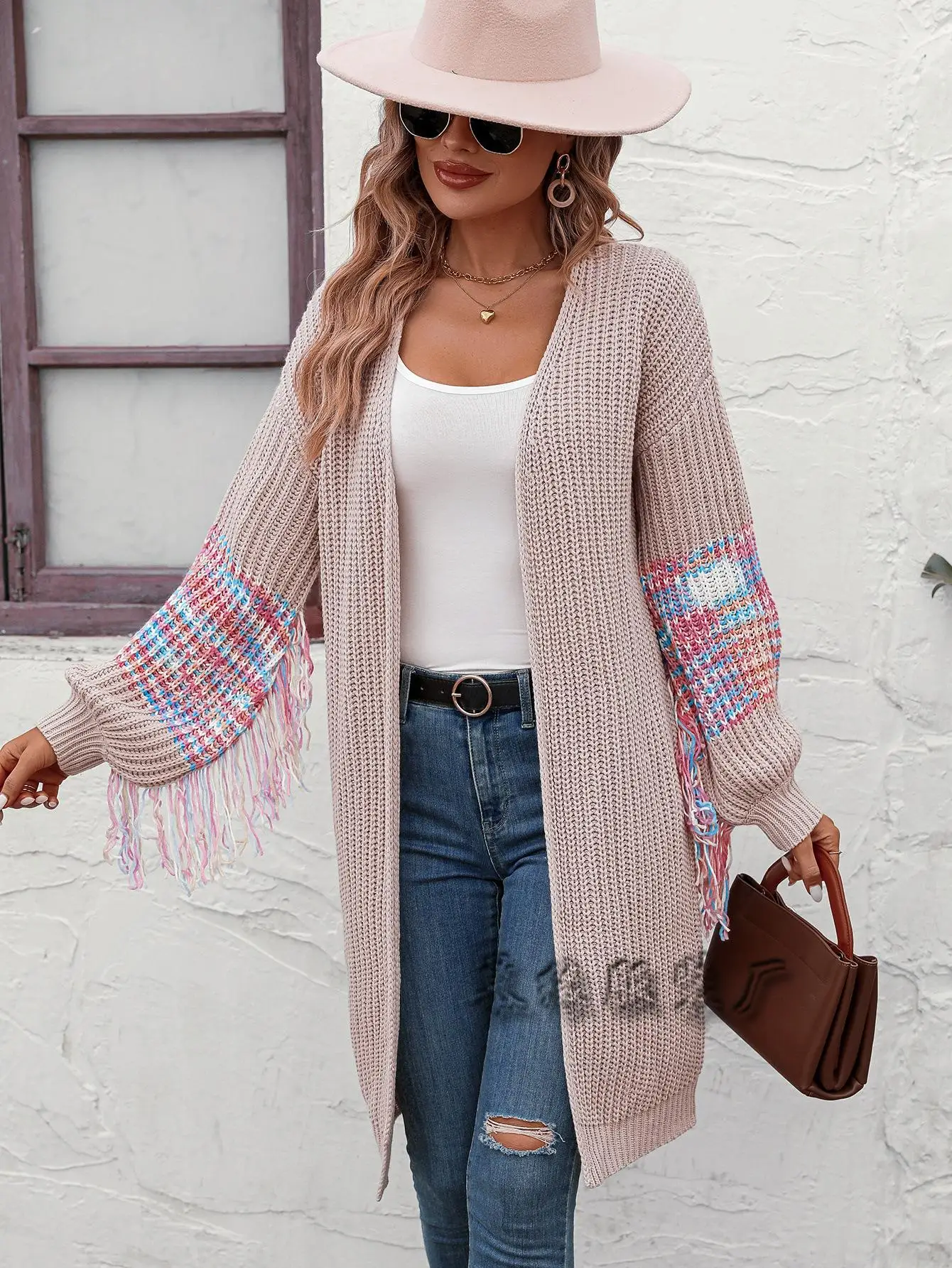 

Осень-зима, новый женский вязаный свитер с кисточками, трансграничный длинный све, модный женский трикотаж