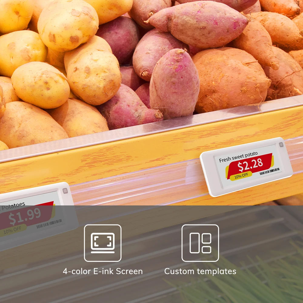 Label Rak Elektronik Digital ESL Epaper Eink untuk Toko Ritel