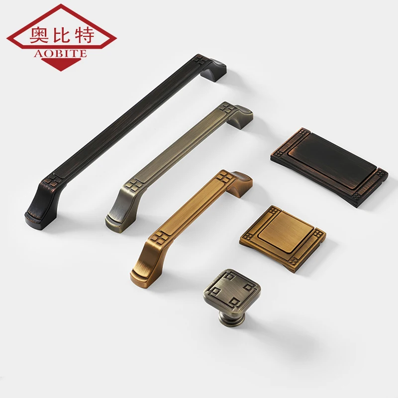 

AOBT Chinese Furniture Handle Door Zinc Alloy Kitchen Cabinet And Storage Handle Bookcase Drawer Handle Knobs Handle Hardware