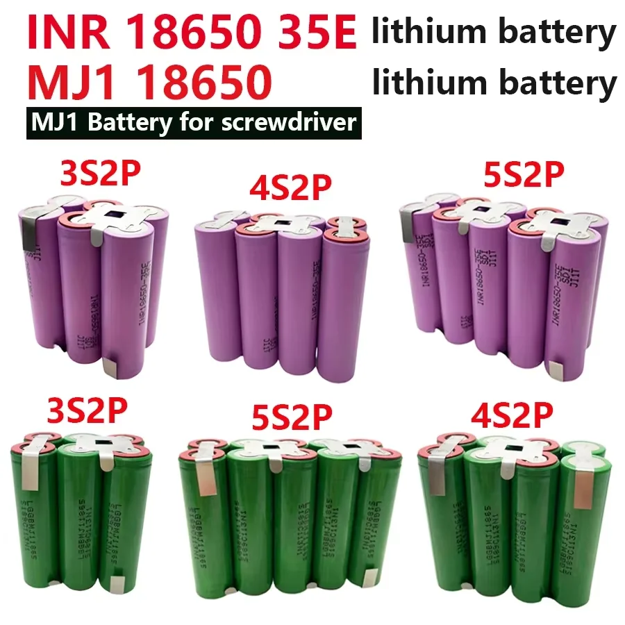 

18650 MJ1 18650-35E 7500Mah 3S2P 4S2P 5S2P 10.8V 14.4V 18V 12.6V 14.8V for screwdriver battery welding battery pack