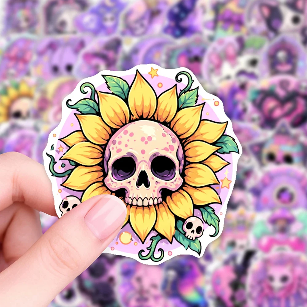 10/30/50pcs Cute Purple Gothic Style Cartoon Stickers Aesthetic Graffiti Scrapbook Phone Luggage Helmet Waterproof Sticker Decor view 5