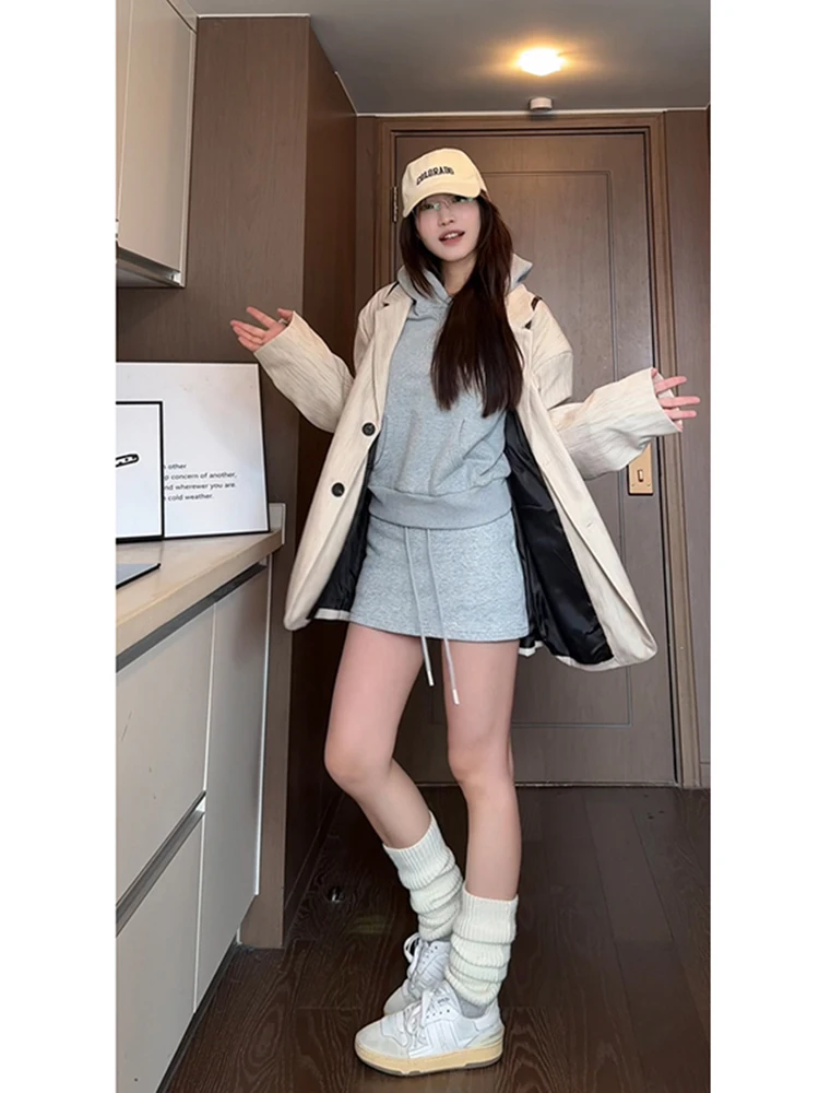 

Мужской вельветовый пиджак цвета хаки, осенняя коллекция 2024, новый, приталенный, в американском стиле, на пуговицах, повседневный, в западном стиле