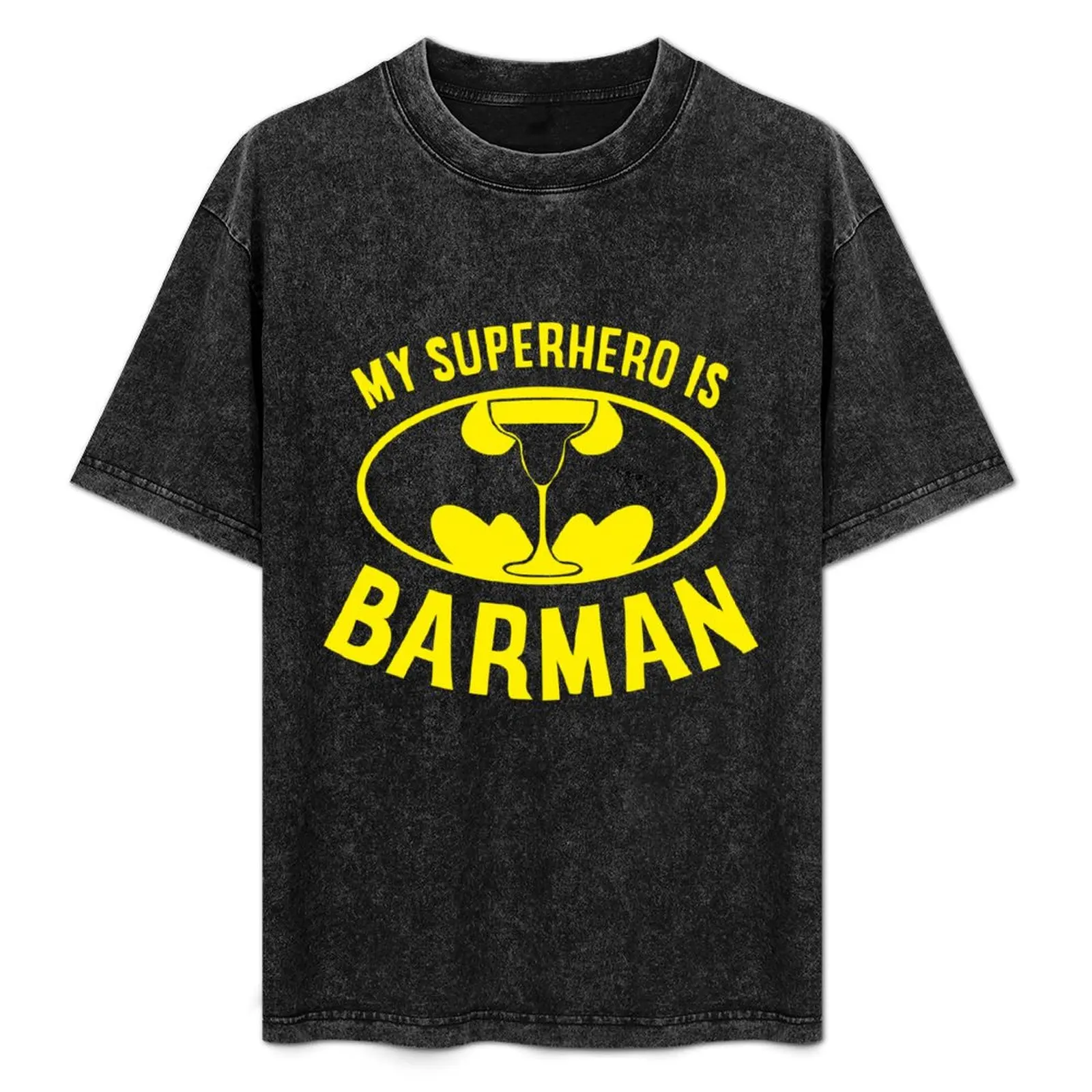 Bartender - My superhero is barman T-Shirt Funny t-shirt Man t-shirt shirts graphic summer tops sweat shirts, men