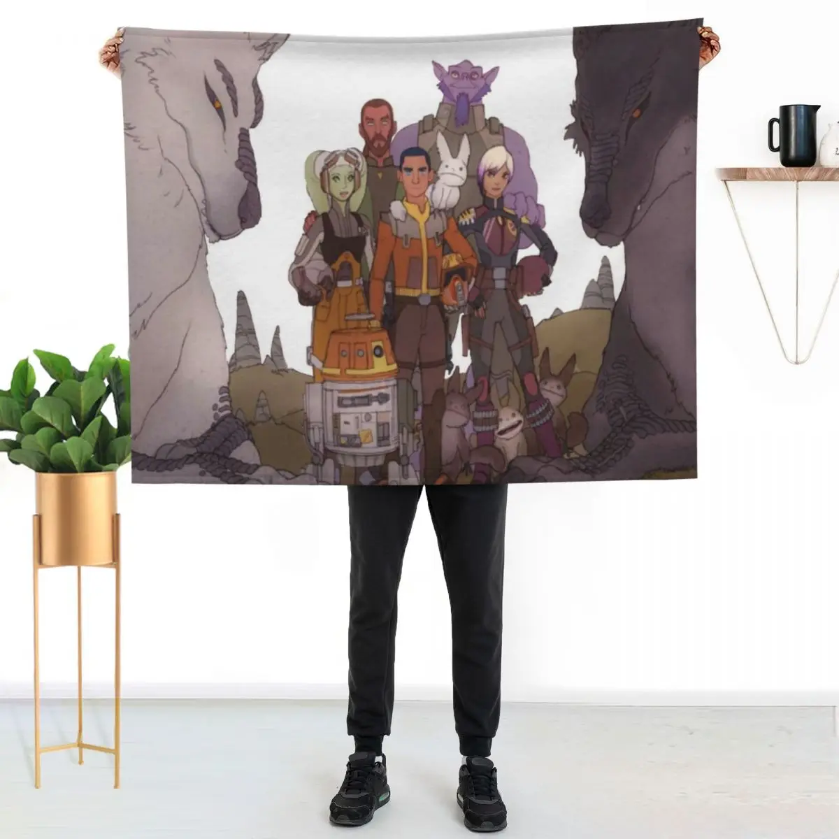 

Spectres Mural Throw Blanket Cozy Throw Blanket Birthday Gift for Him Her