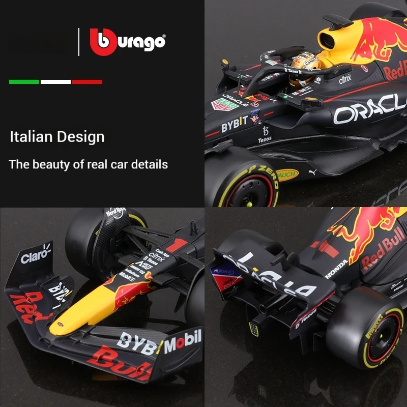 Bruago 1:24 Red Bull Rb18 1 Verstappen 11 Perez F1 Car Model 2022 Alloy Simulation Car Model Formula Racing Toy Ornament Gift