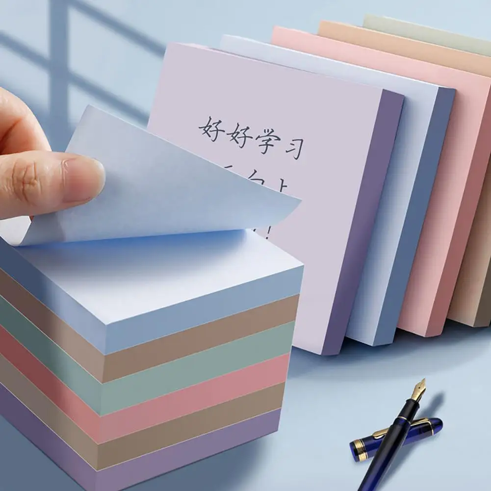 High-end Memo Notes Morandi Colored Memo Notes Pad Smooth Writing Paper Adhesive Indexing Decorating Notebooks for Office School