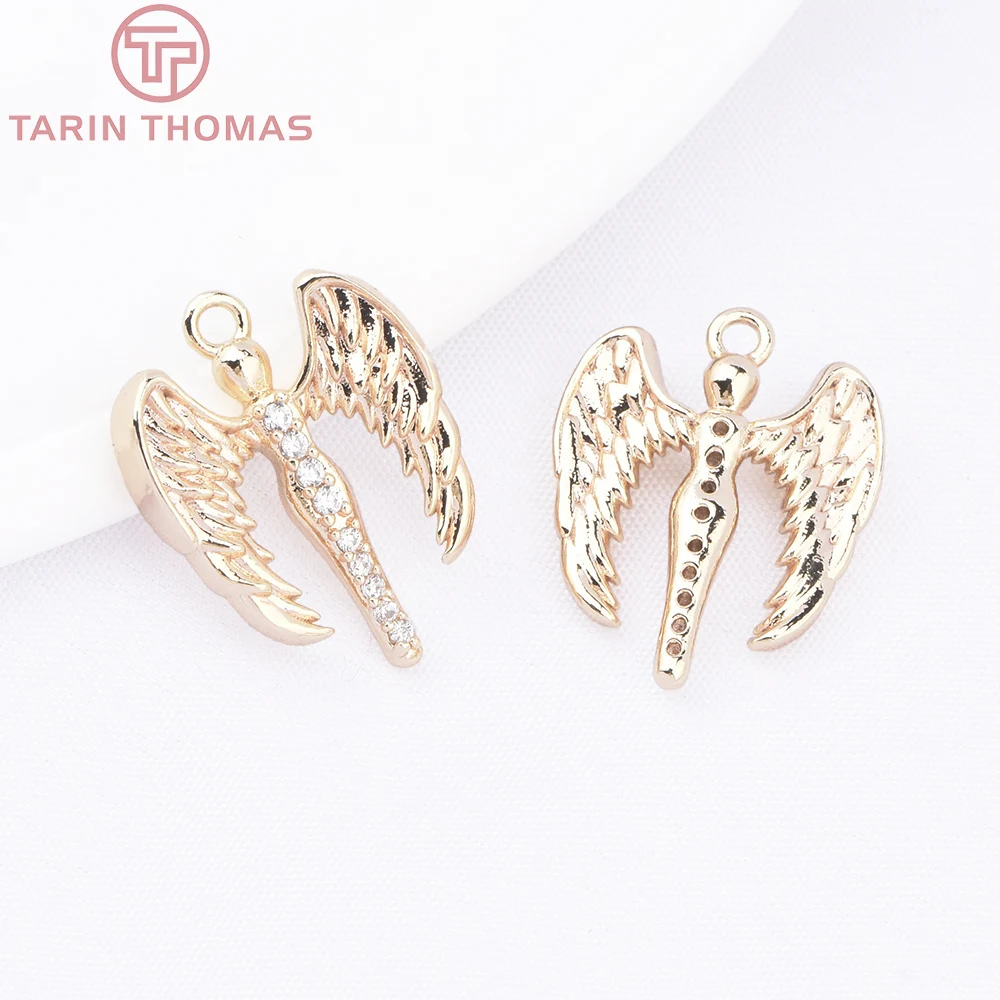 (9346) 24K Gold Color Brass with Zircon Gingerbread Man Ice Cream Anchor Pendants Charms High Quality Diy Jewelry Making