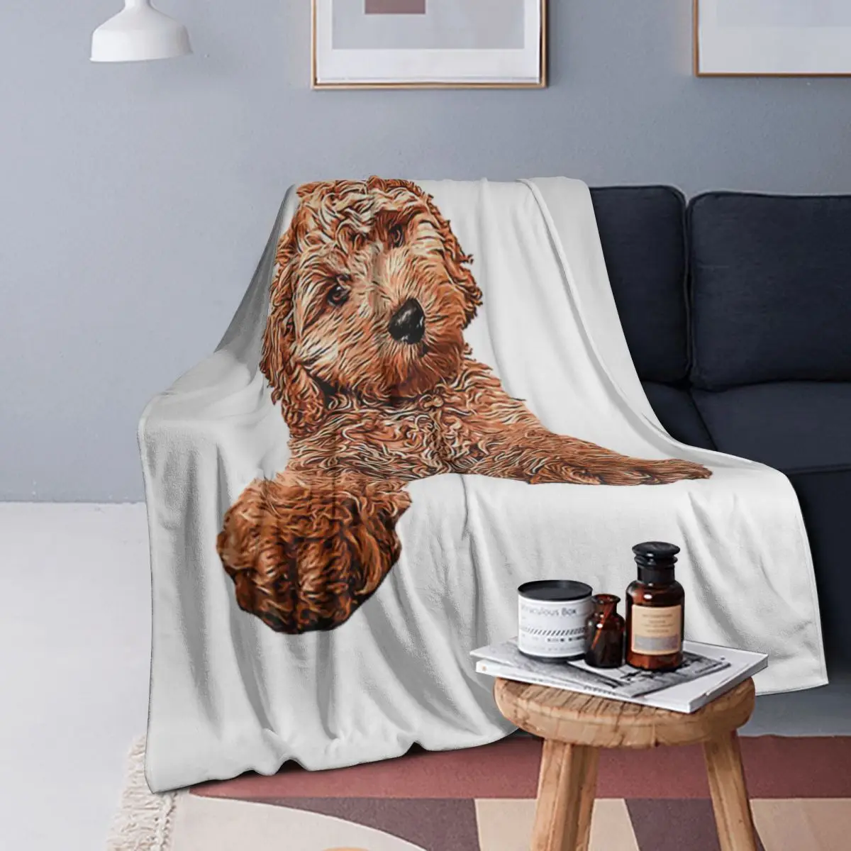 

Cavapoo Labradoodle Goldendoodle Poodle Mix Blanket Flannel Throw Blanket Bedspread for Bed Living room Picnic Travel Home Sofa