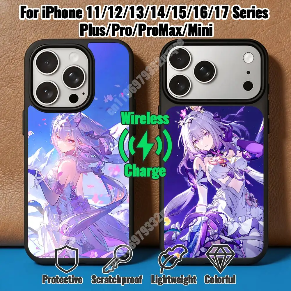 Honkai Star Rail Castorice Magnetic Charge Case for iPhone 17 16 15 14 Pro Plus 13 12 11 Max Mini Outdoor Bumper