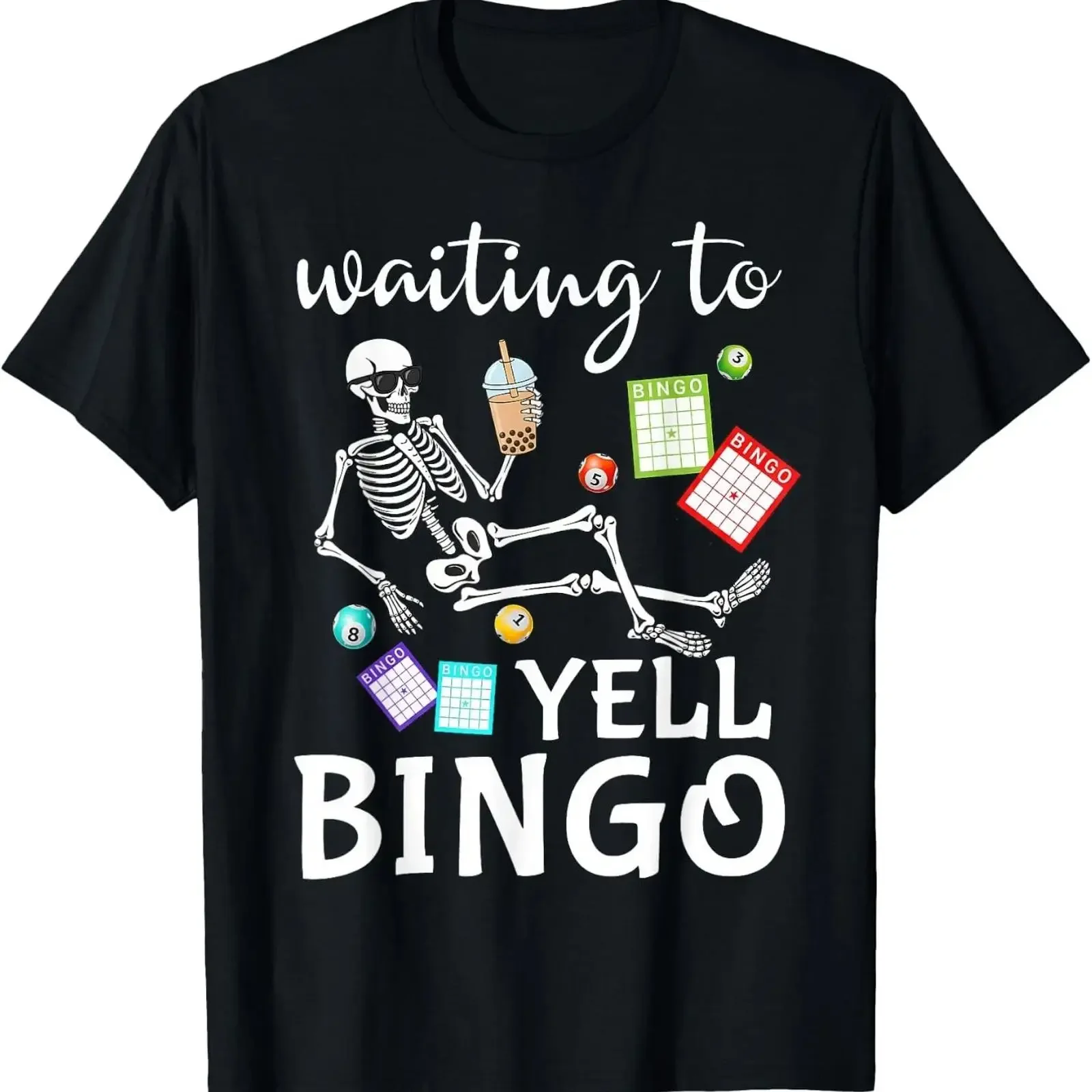 Waiting to Yell Bingo Lover Player Enthusiasts T Shirt vintage Washed Stylish Breathable Stretched designer clothes streetwear